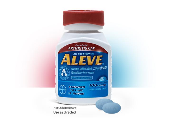 aleve (naproxen) caplets in an easy open arthritis cap